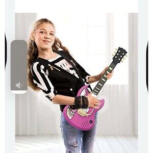 Barbie eKids Sing Along Rocker Light Up Pink Guitar w/Built in Music/Whammy Bar